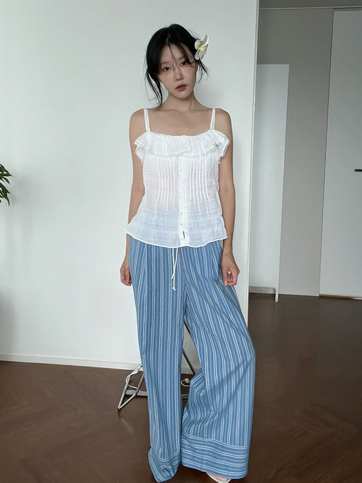 Mango Maniplease Monaco Banding Pants Blue