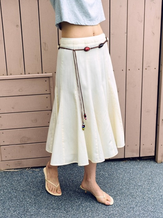 Mango Maniplease Flutt Flare Skirt Vanilla