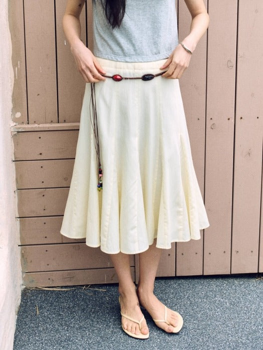 Mango Maniplease Flutt Flare Skirt Vanilla