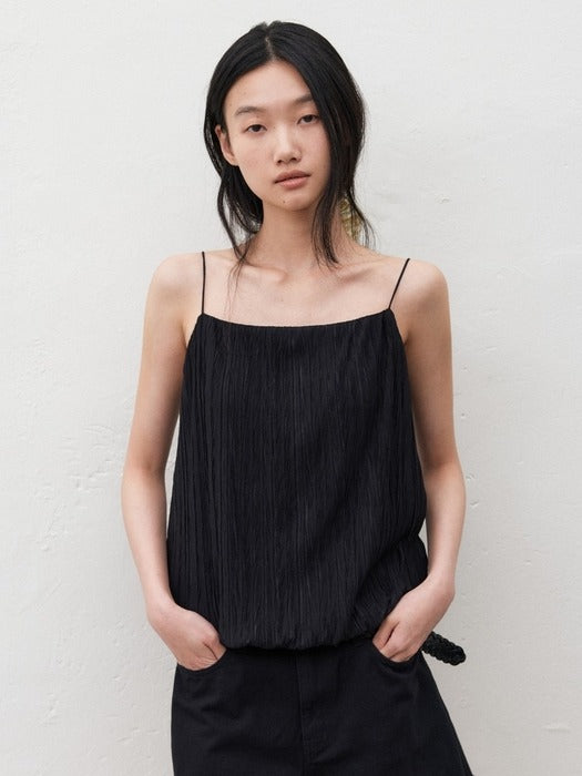 Mango Maniplease Seen Pleats Blouse Black
