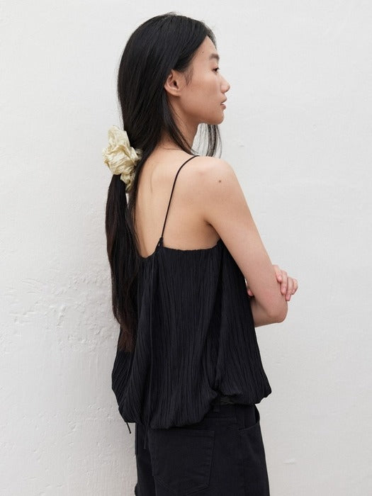 Mango Maniplease Seen Pleats Blouse Black