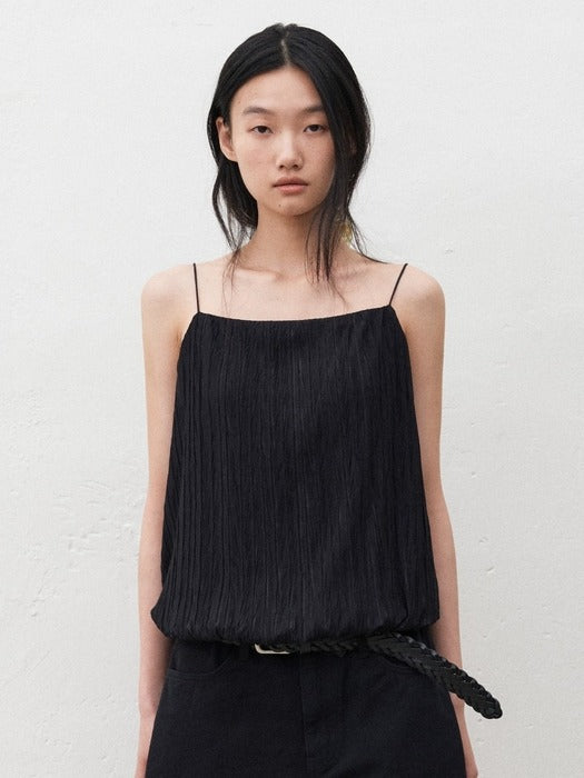Mango Maniplease Seen Pleats Blouse Black