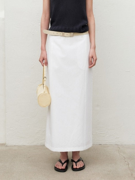 Mango Maniplease Pound Cotton Skirt Ivory