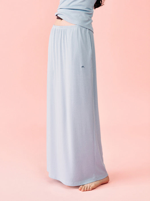 Mango Maniplease York Banding Skirt Light Blue