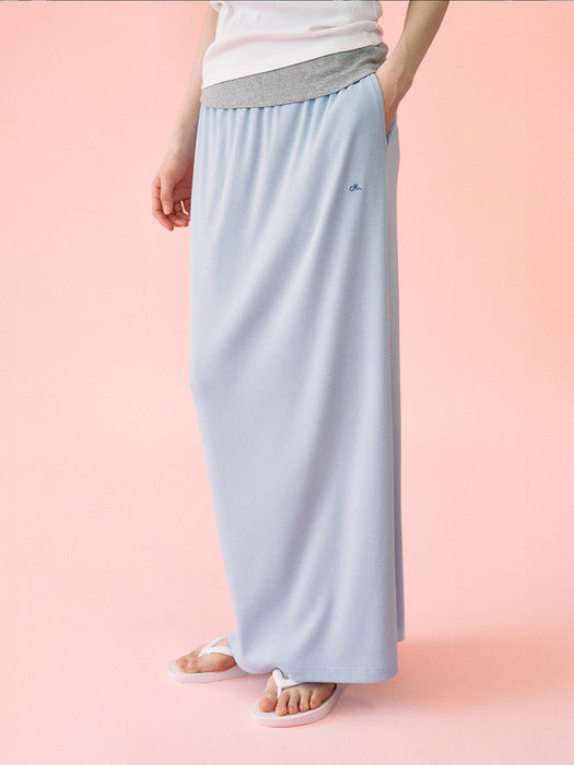 Mango Maniplease York Banding Skirt Light Blue