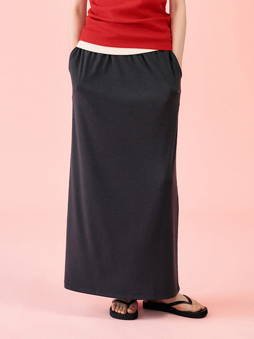Mango Maniplease York Banding Skirt Charcoal