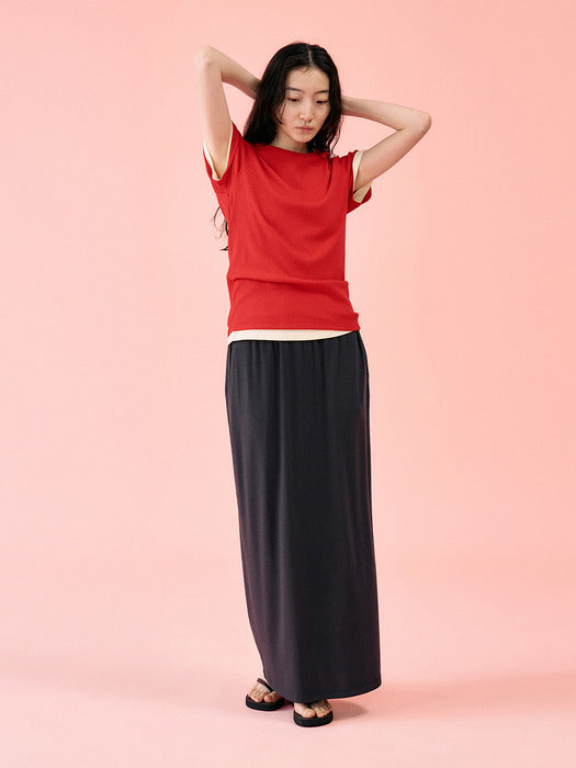 Mango Maniplease York Banding Skirt Charcoal