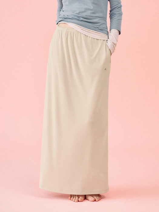 Mango Maniplease York Banding Skirt Milk Beige