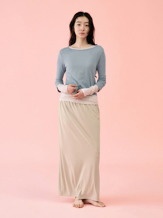 Mango Maniplease York Banding Skirt Milk Beige