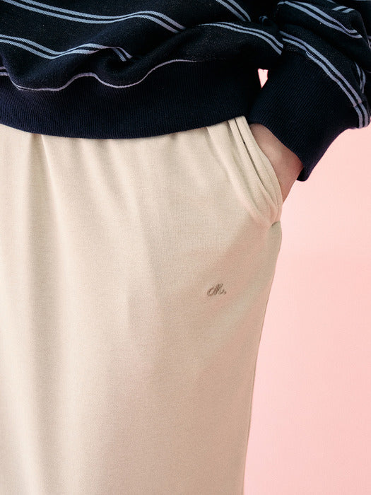 Mango Maniplease York Banding Skirt Milk Beige