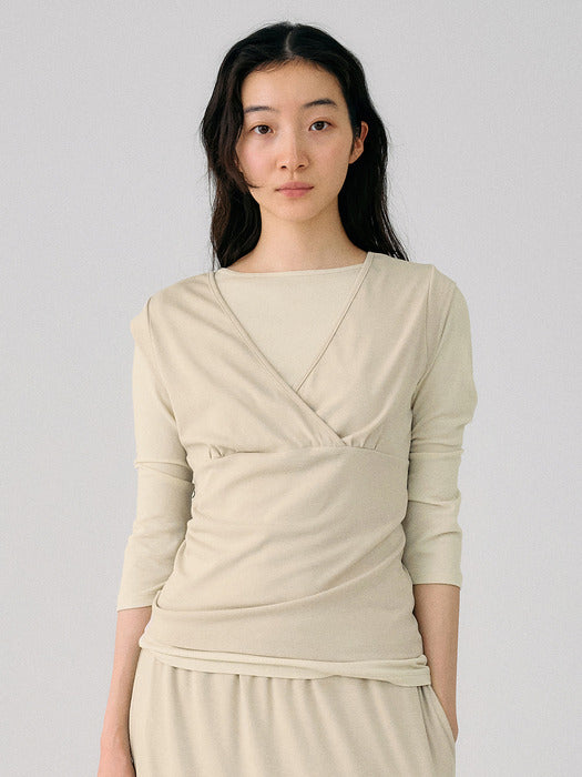 Mango Maniplease York Wrap Tee Milk Beige