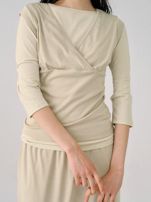 Mango Maniplease York Wrap Tee Milk Beige