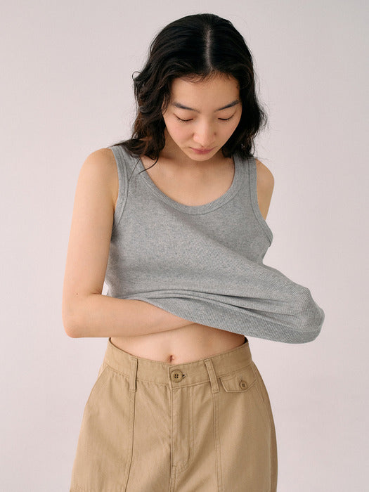 Mango Maniplease Unit Sleeveless Melange Grey