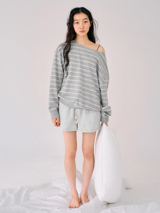 Mango Maniplease Yeva Sweatshirt Grey Stripe