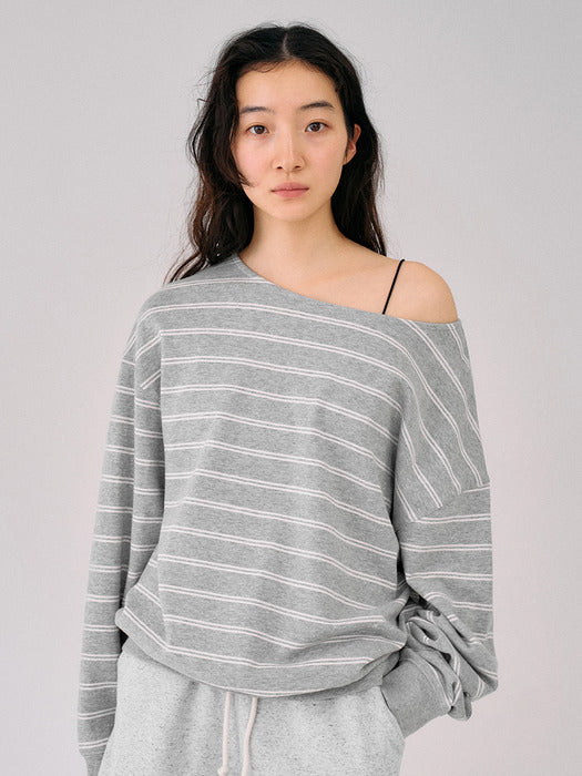 Mango Maniplease Yeva Sweatshirt Grey Stripe