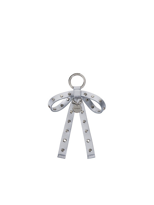 Vunque Goth Leather Ribbon Charm Silver
