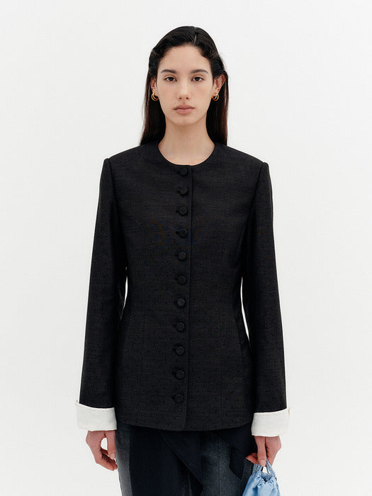 Eenk Convertible Collar Jacket - Black