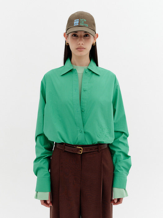 Eenk Classic Logo Embroidered Shirt - Green