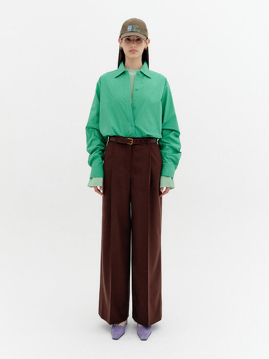 Eenk Classic Logo Embroidered Shirt - Green