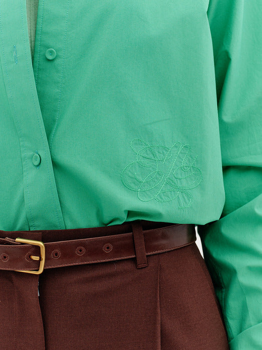 Eenk Classic Logo Embroidered Shirt - Green
