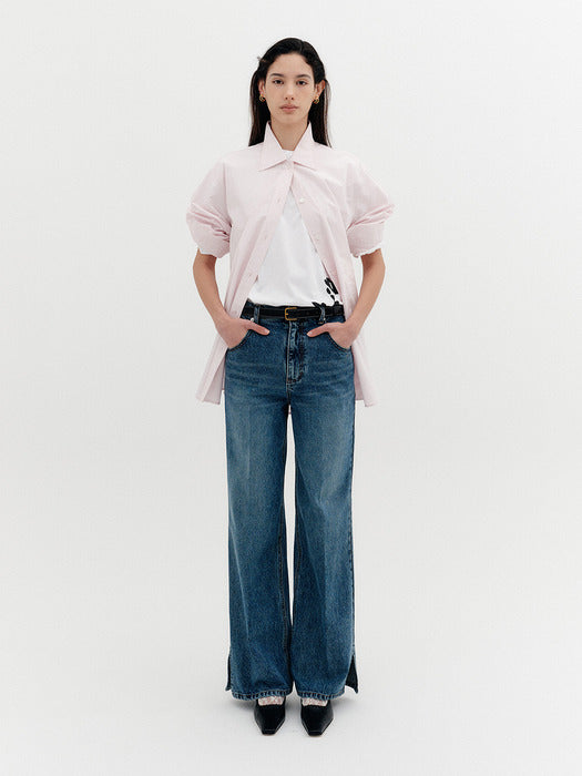 Eenk Classic Logo Embroidered Shirt - Light Pink