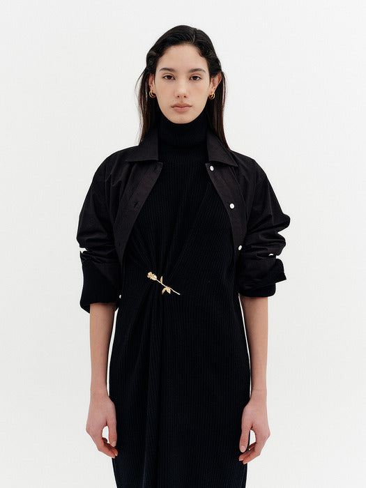 Eenk Classic Logo Embroidered Shirt - Black