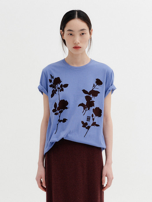 Eenk Front Rose Graphic T-shirt - Purple