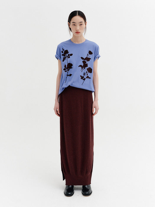 Eenk Front Rose Graphic T-shirt - Purple