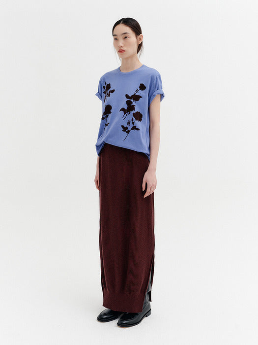 Eenk Front Rose Graphic T-shirt - Purple