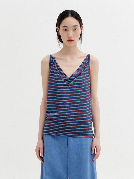 Eenk Double V-Neck Panel Sleeveless - Navy