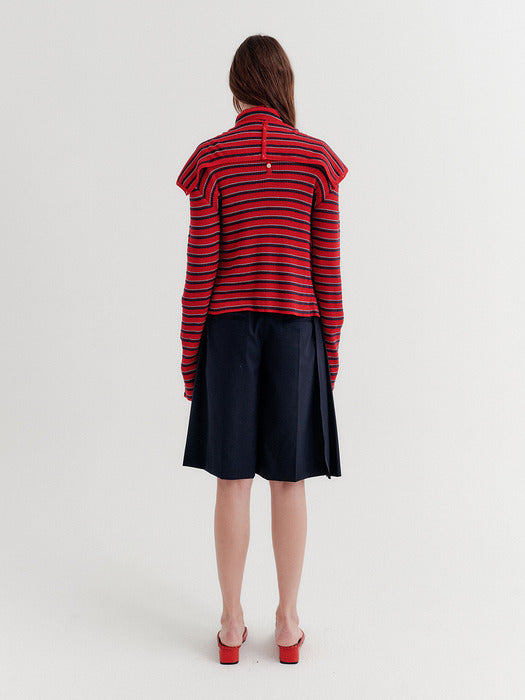 Eenk Front Pleats Convertible Shorts - Navy