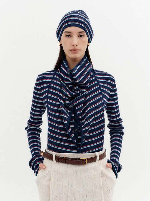 Eenk Multi-Way Button Cardigan - Navy