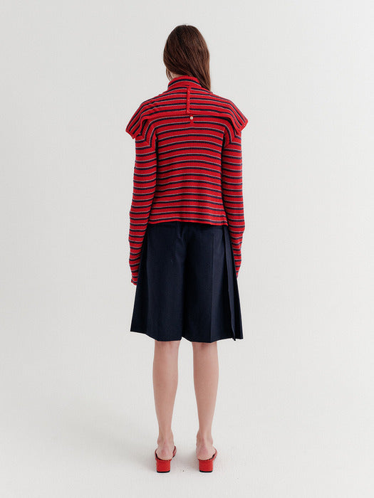 Eenk Multi-Way Button Cardigan - Red