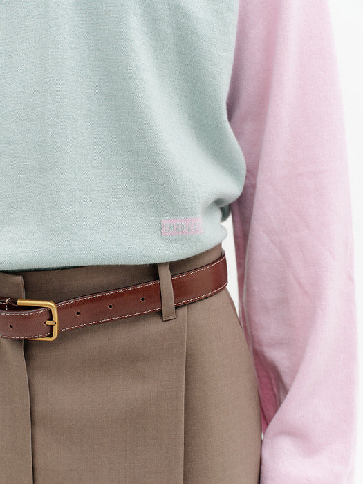 Eenk V-neck Contrast Knitwear Top - Mint
