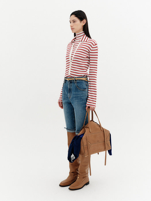 Eenk Slit Detail Bermuda Shorts - Blue