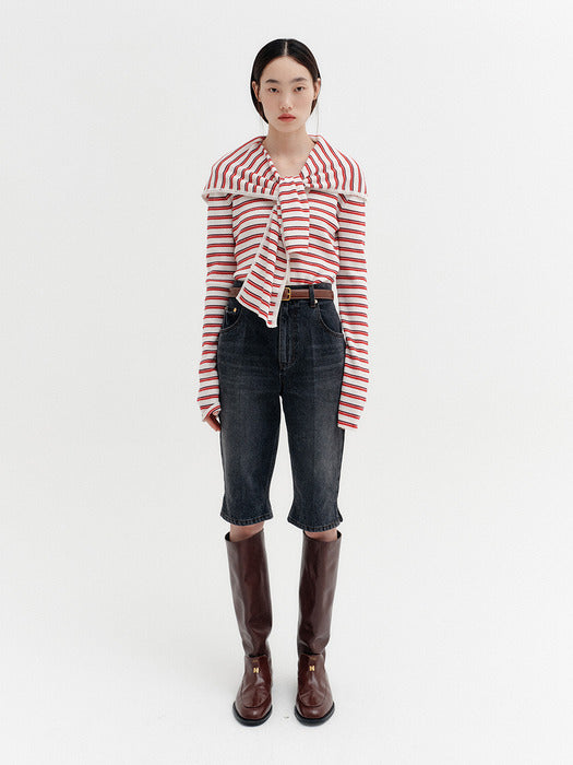 Eenk Slit Detail Bermuda Shorts - Gray