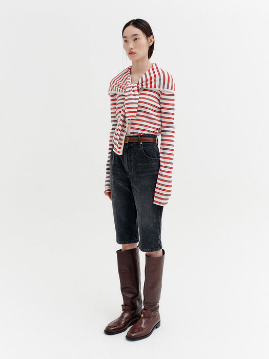 Eenk Slit Detail Bermuda Shorts - Gray