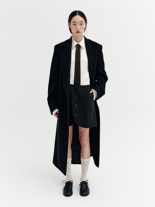 Eenk Cashmere Blend Belt Coat - Black