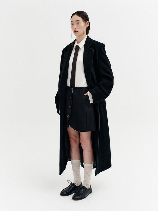 Eenk Cashmere Blend Belt Coat - Black