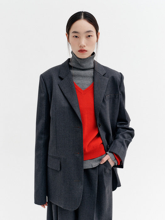 Eenk Single Breasted Jacket - Charcoal