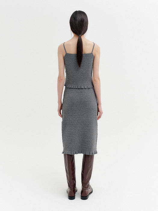 Eenk Ribbed Sleeveless Knitwear Top - Gray