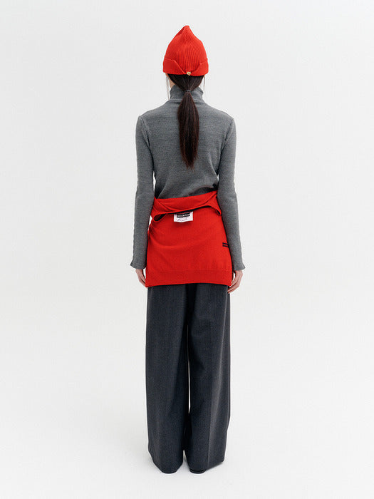 Eenk Slim High-Neck Knitwear Top - Gray