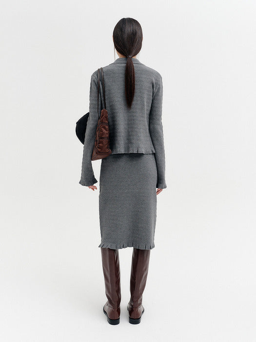 Eenk Ribbed Knitwear Skirt - Gray