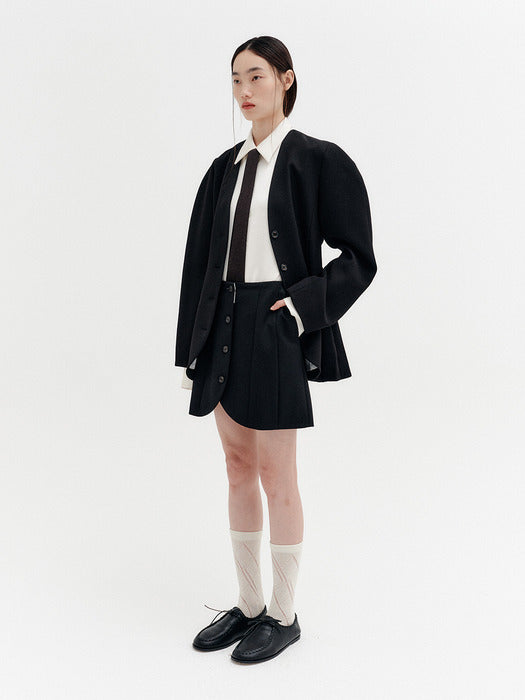 Eenk Button Mini Skirt - Black