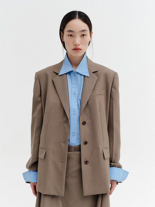Eenk Transformable Single Breasted Jacket - Khaki