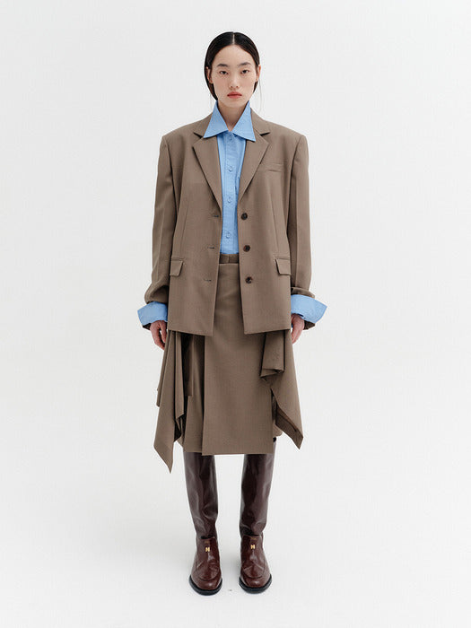 Eenk Transformable Single Breasted Jacket - Khaki