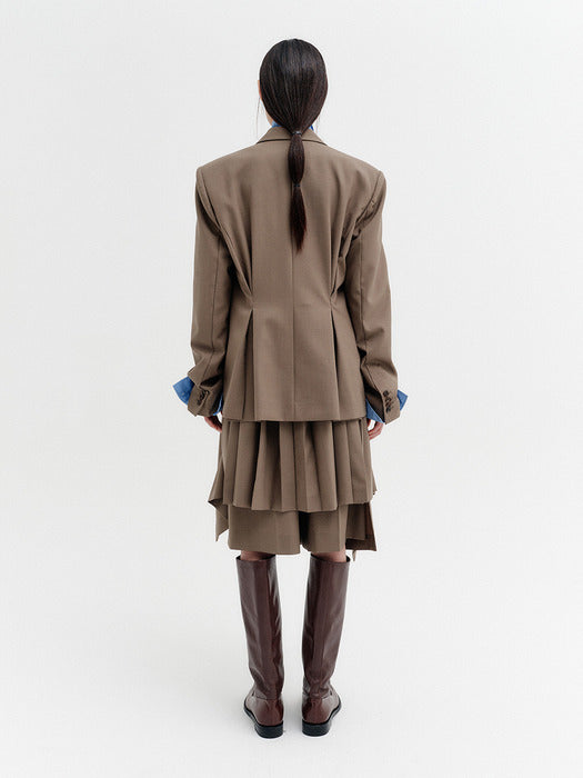 Eenk Transformable Single Breasted Jacket - Khaki