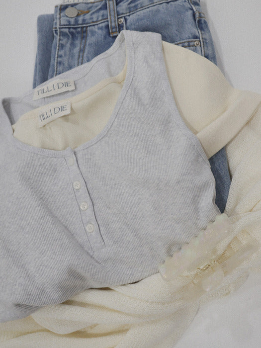 Tillidie Tfl 06 Henry Sleeveless White melange