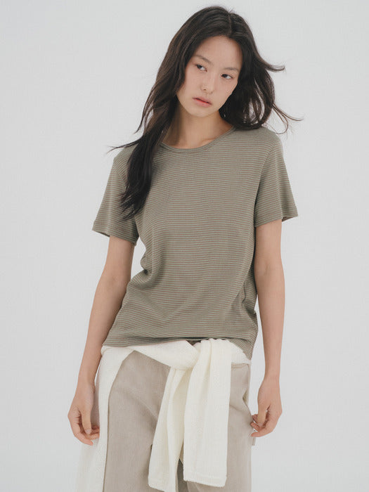 Tillidie Tfl 02 Stripe Rhythm Tee Green
