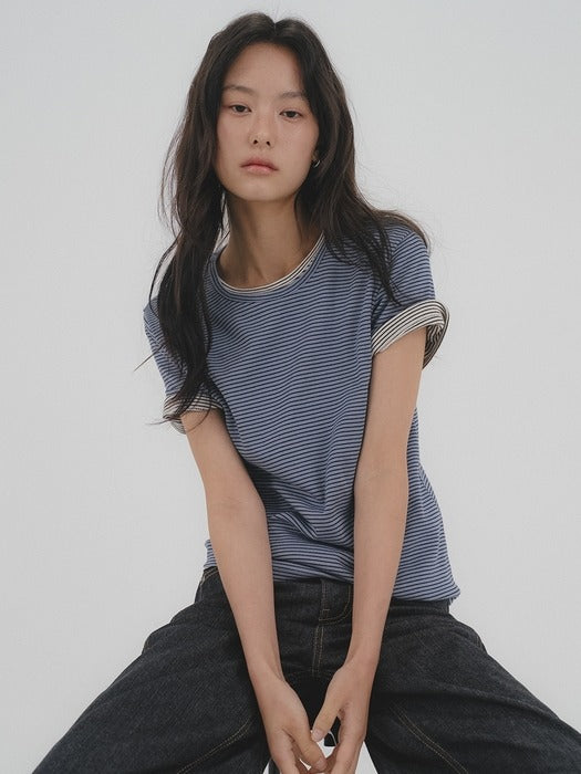 Tillidie Tfl 02 Stripe Rhythm Tee Blue
